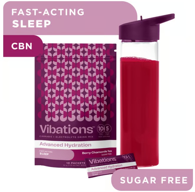 Photograph of product: Vibations Drink Mix - Berry Chamomile Tea 5mg Each 50mg | 10 pack