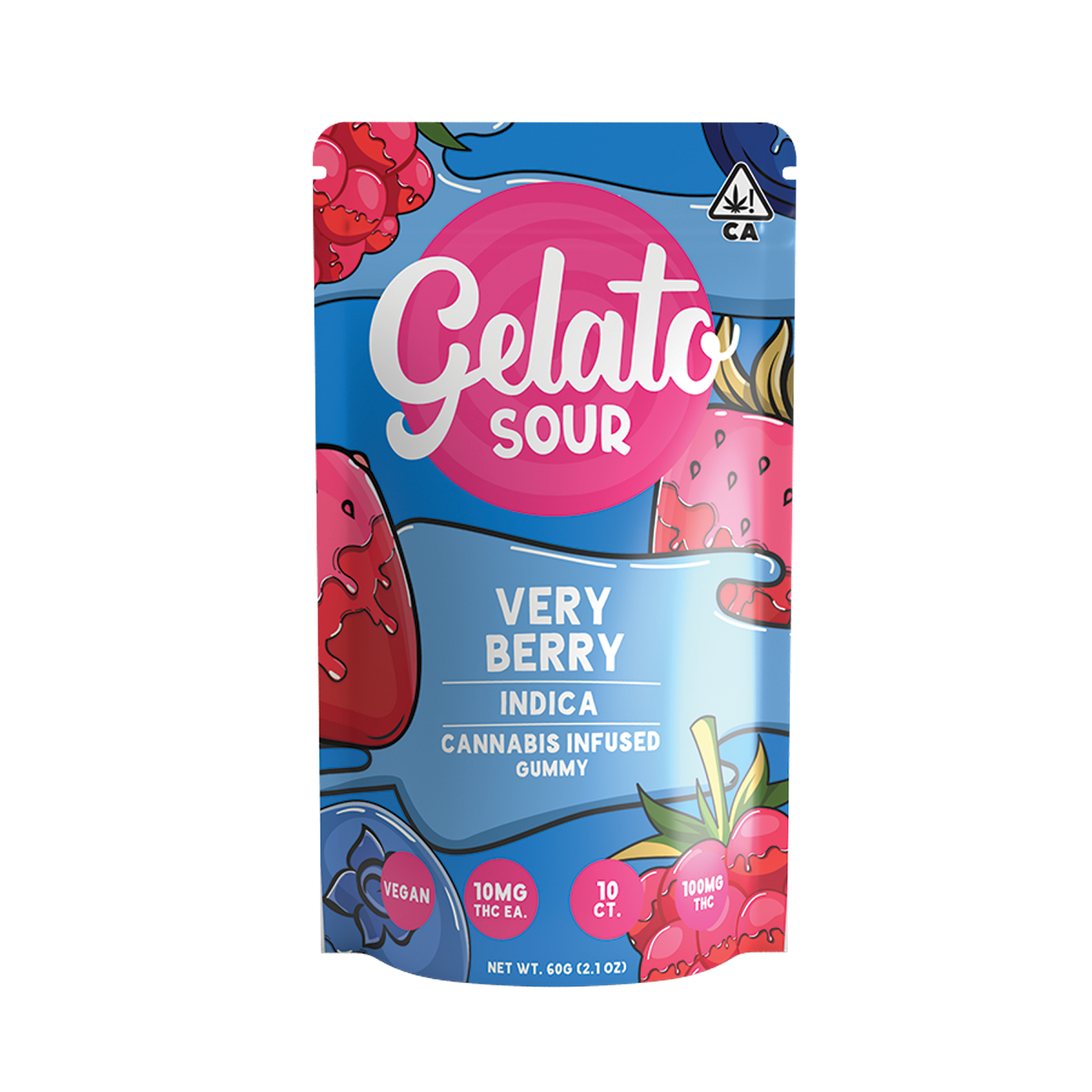 Photograph of product: Gelato - Sour Very Berry - Gummies - 10pk - 100mg