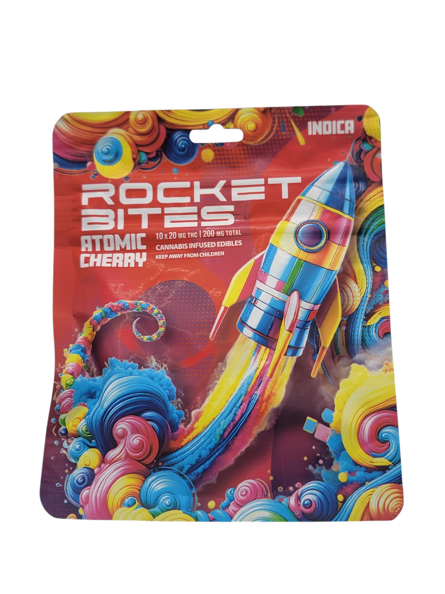 Photograph of product: Rocket Bites Atomic Cherry Gummies 200mg Rec