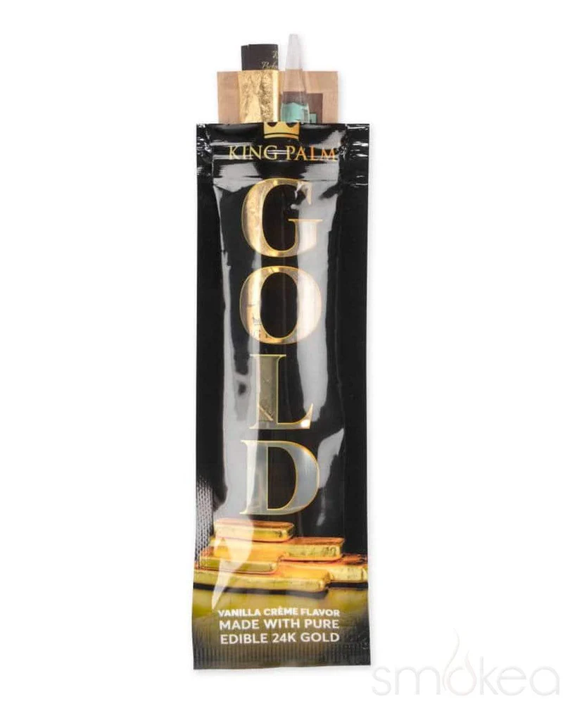 Photograph of product: King Palm Vanilla Creme 24K Gold Pre-Rolled Mini Cone 1pk