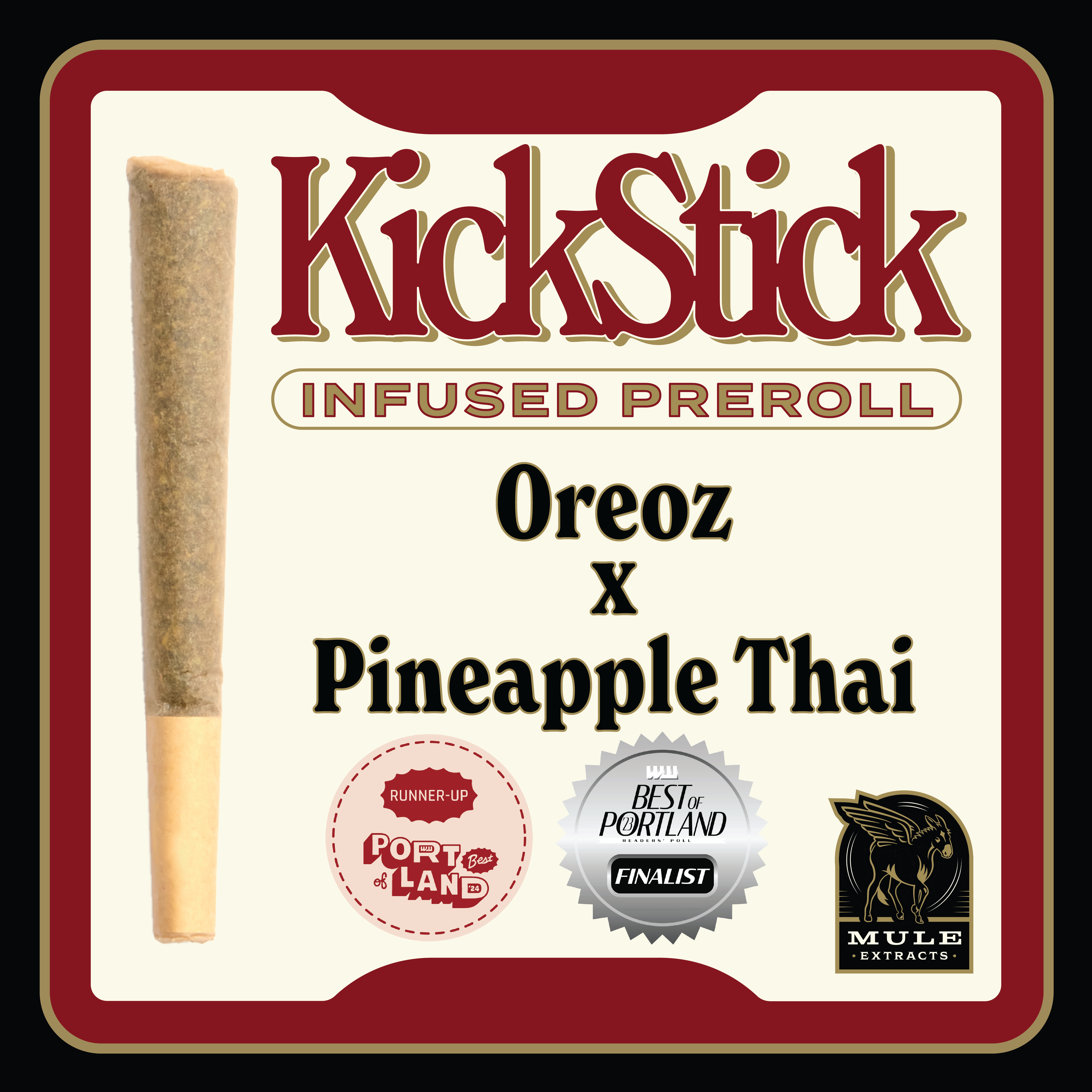 Photograph of product: Mule kick Stick - Oreoz X Pineapple Thai - Infused Preroll