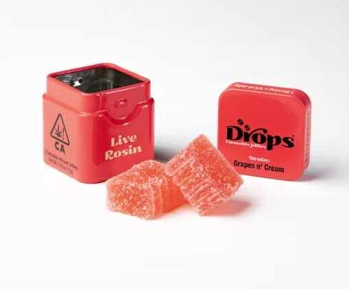 Photograph of product: Drops | Watermelon | Oreoz | Live Rosin Infused Jellies | 2pc | 100mg