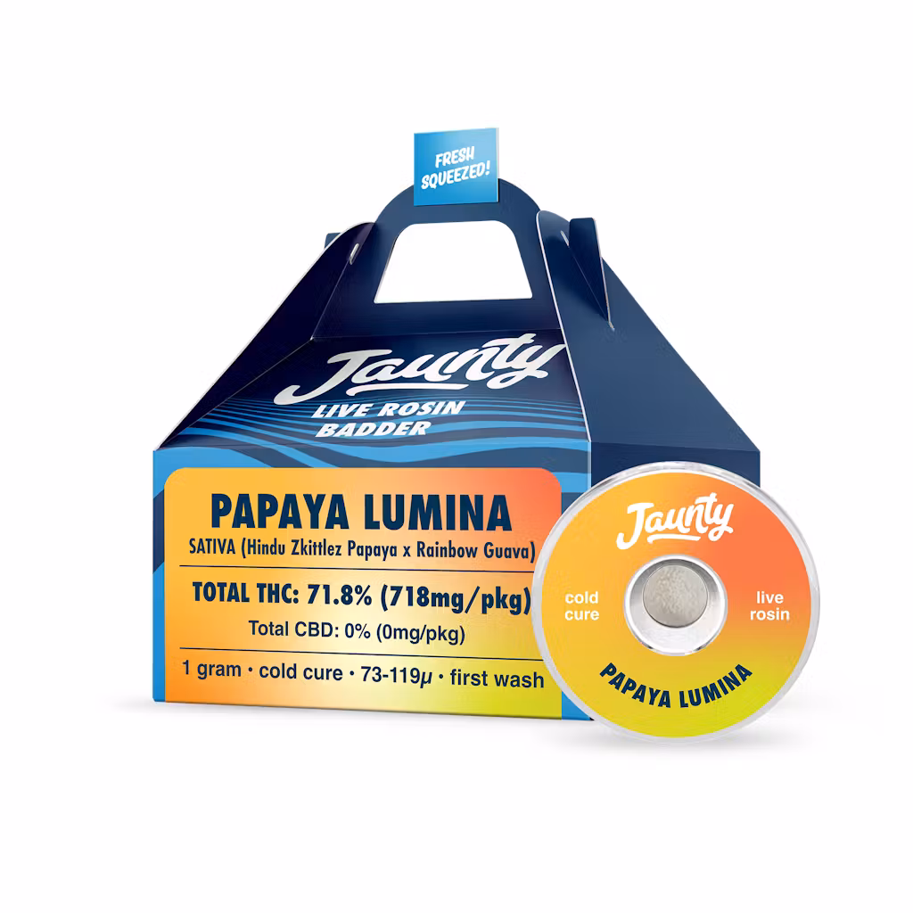 Photograph of product: Jaunty | Papaya Lumina Live Rosin Cold Cure, 1g
