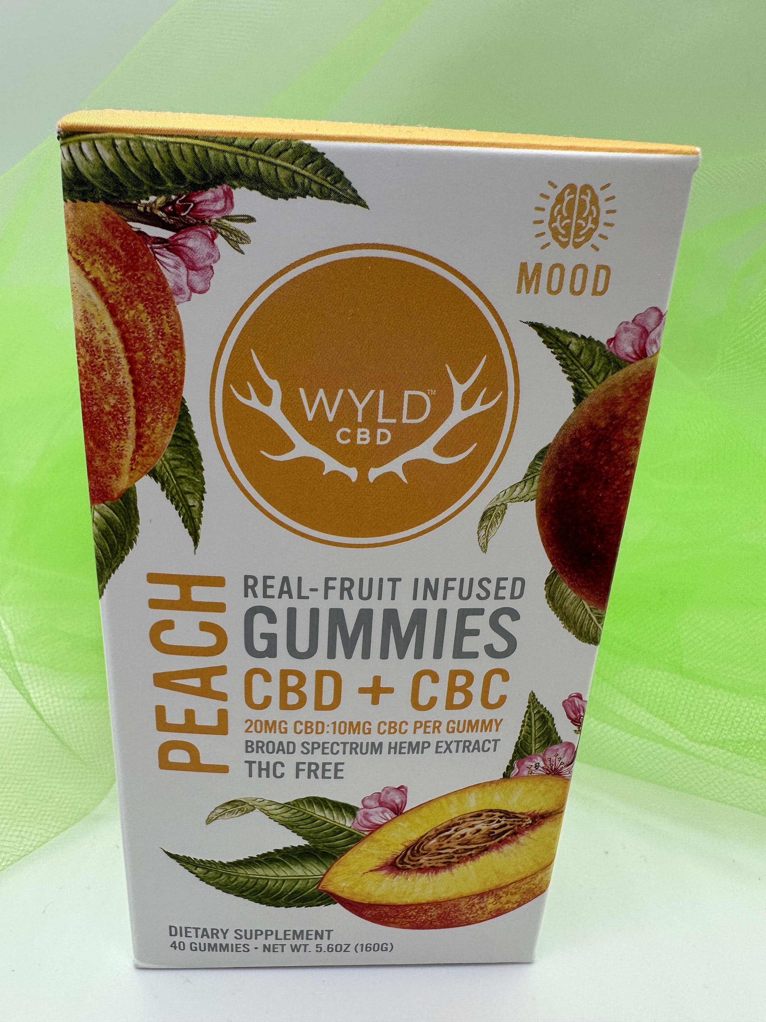 Photograph of product: Wyld Peach CBD: CBG 20pc 400mg CBD 200mg CBC