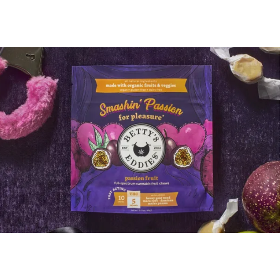Photograph of product: Smashin Passion | Fruit Chew | 10pk | 5mg | Betty's Eddies