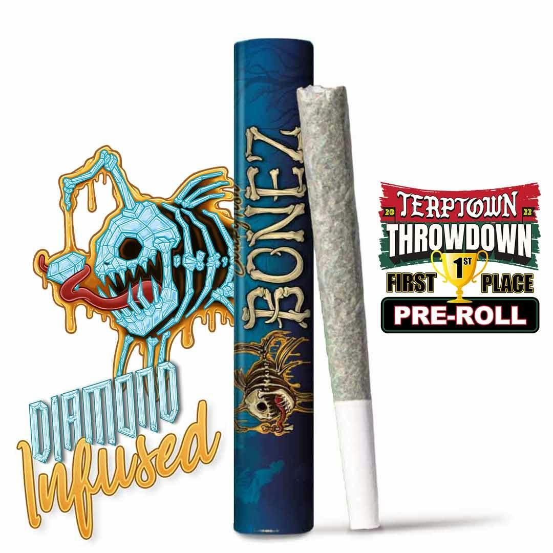Photograph of product: Cherrylato Diamond Sticky Fish Bonez Infused Pre-Roll Single