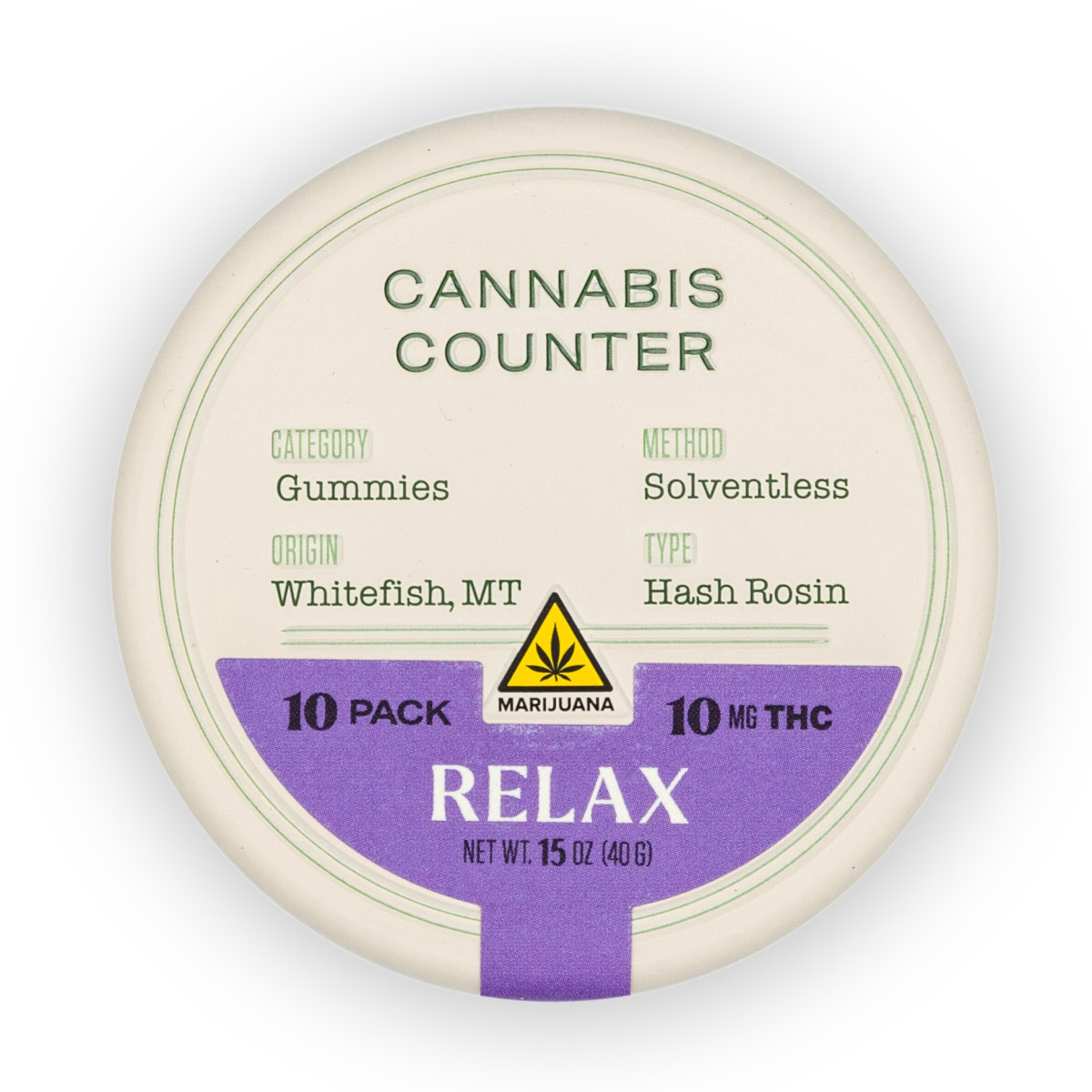 Photograph of product: Relax au chocolat Rosin Gummies - 10ct