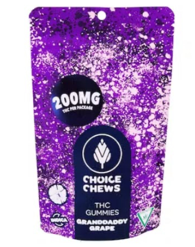 Photograph of product: Granddaddy Grape Choice Chews | 200mg
