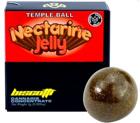 Photograph of product: Nectarine Jelly au chocolat Temple Ball - 1g