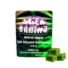 Photograph of product: Alien Brainz | Gummies | Astral Apple | Oui'd 200MG (4x50mg)