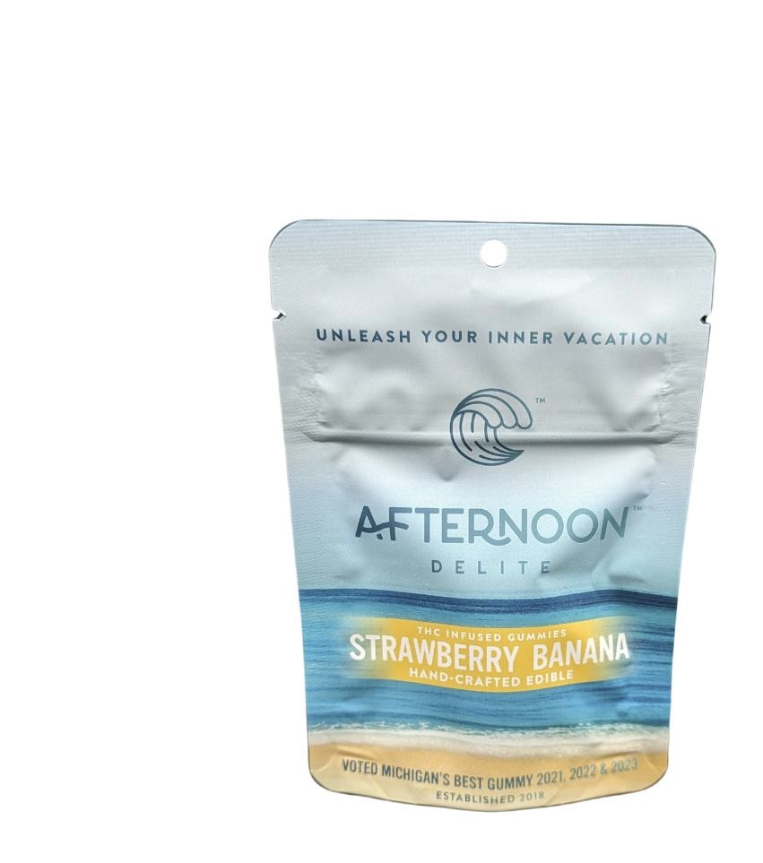 Photograph of product: Afternoon Delight: Strawberry Banana 200MG Gummies