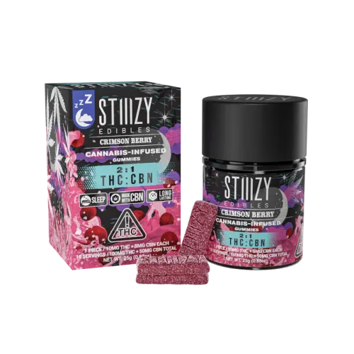 Photograph of product: Midnight Berry 2:1 TH-oui:CBN Gummies 100mg