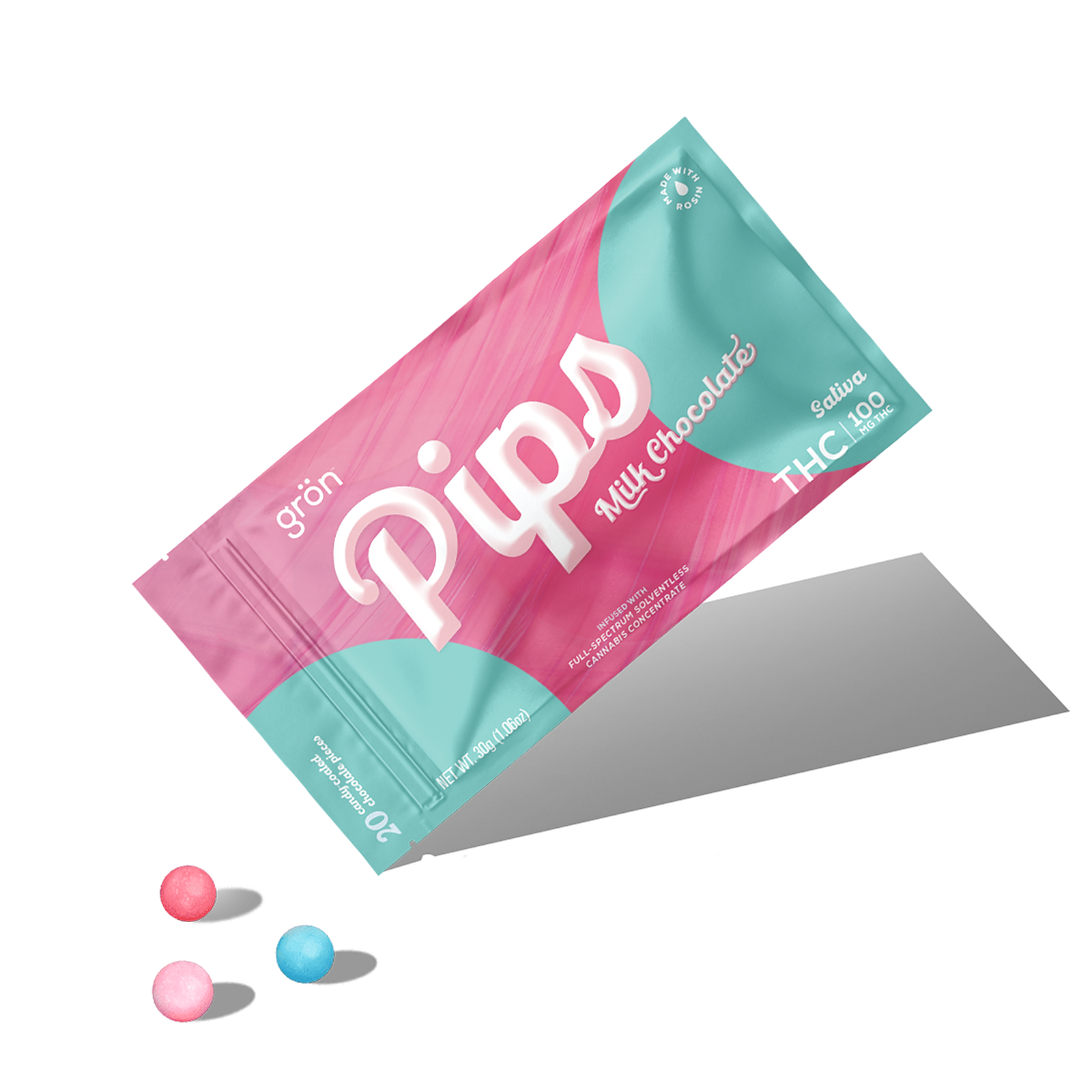 Photograph of product: Milk Chocolate 100mg 20pc Pips (Gron)