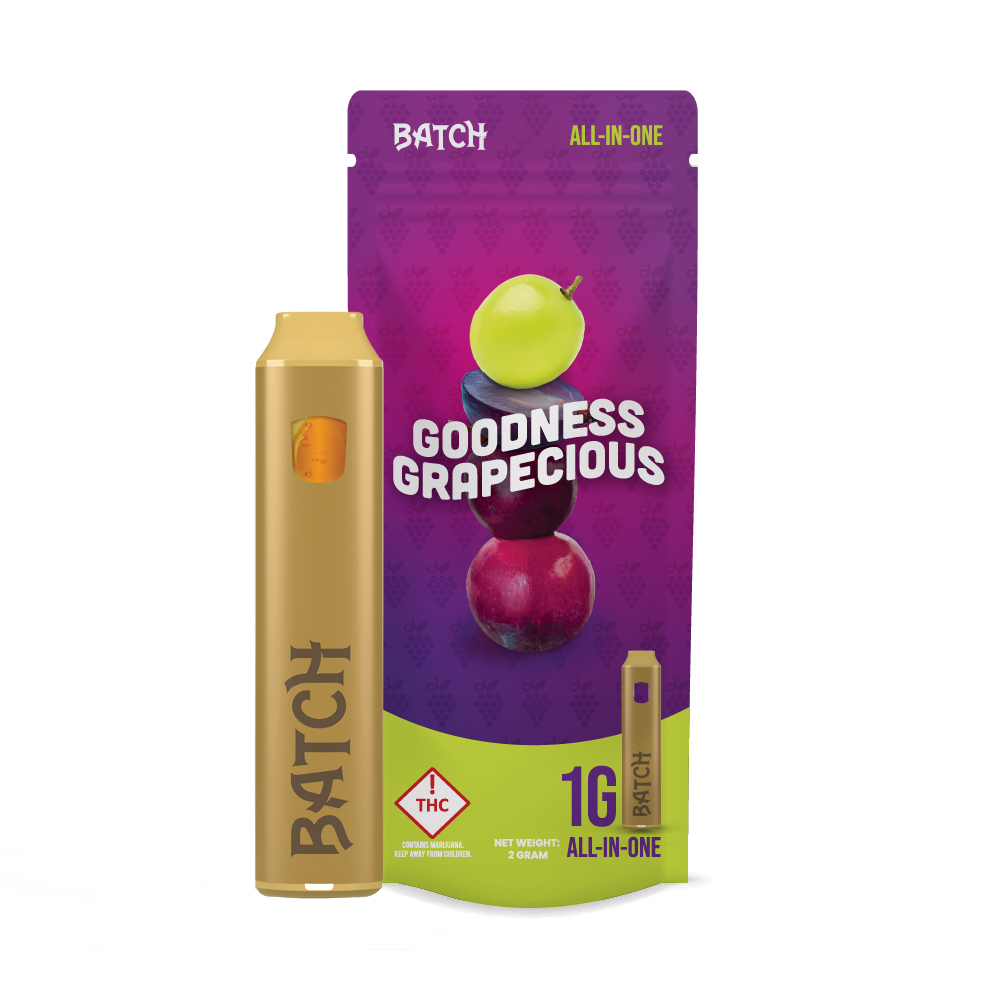 Photograph of product: Batch Goodness Grapecious Disposable | 1g