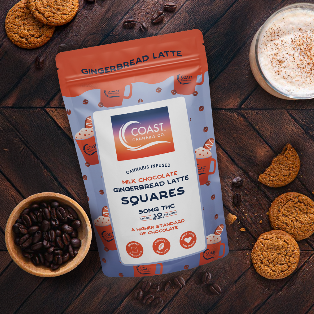 Photograph of product: Gingerbread Latte | Milk Chocolate Squares | 10 Pieces (50mg)