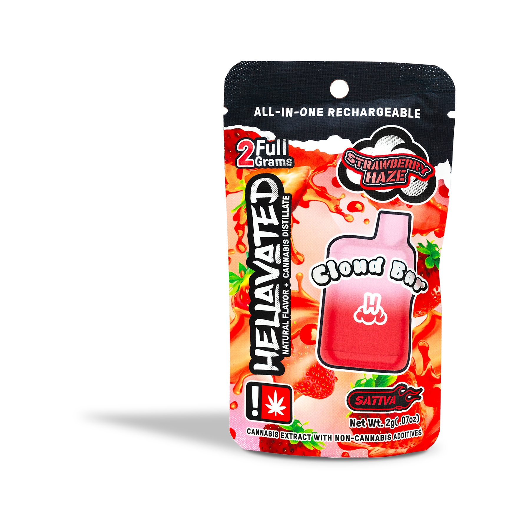 Photograph of product: Hellavated - Strawberry Haze Cloud Bar Disposable Pod