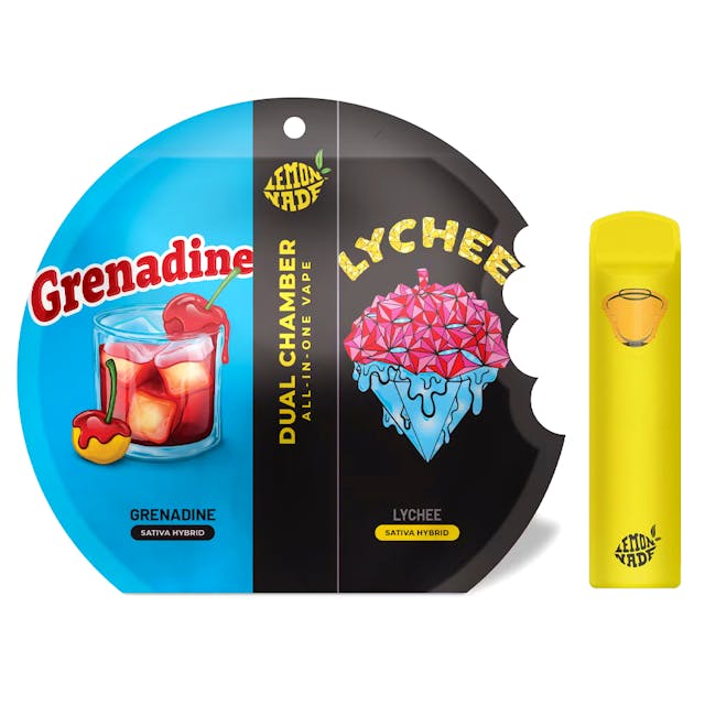 Photograph of product: Grenadine (H) x Lychee (H) Dual Chamber Vape 1g - Grenadine (H) x Lychee (H) Dual Chamber Vape 1g