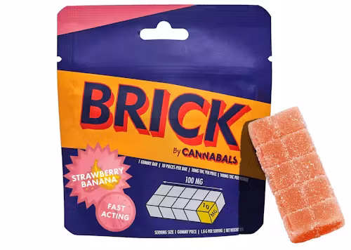 Photograph of product: Cannabals / Brick Gummies / Strawberry Banana