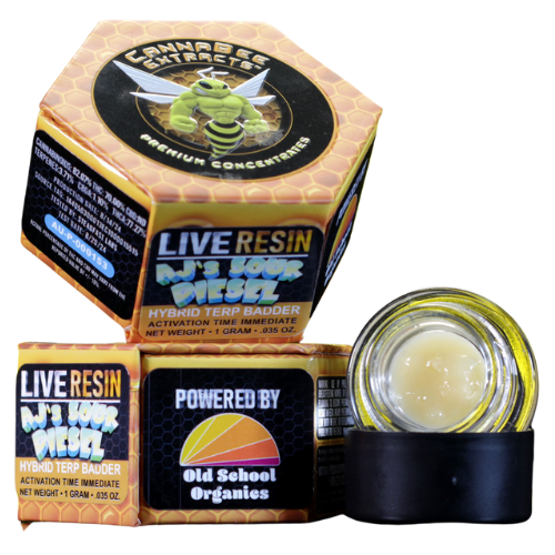 Photograph of product: Cannabee Extracts AJ's Sour Diesel Live Resin Terp Badder 1g