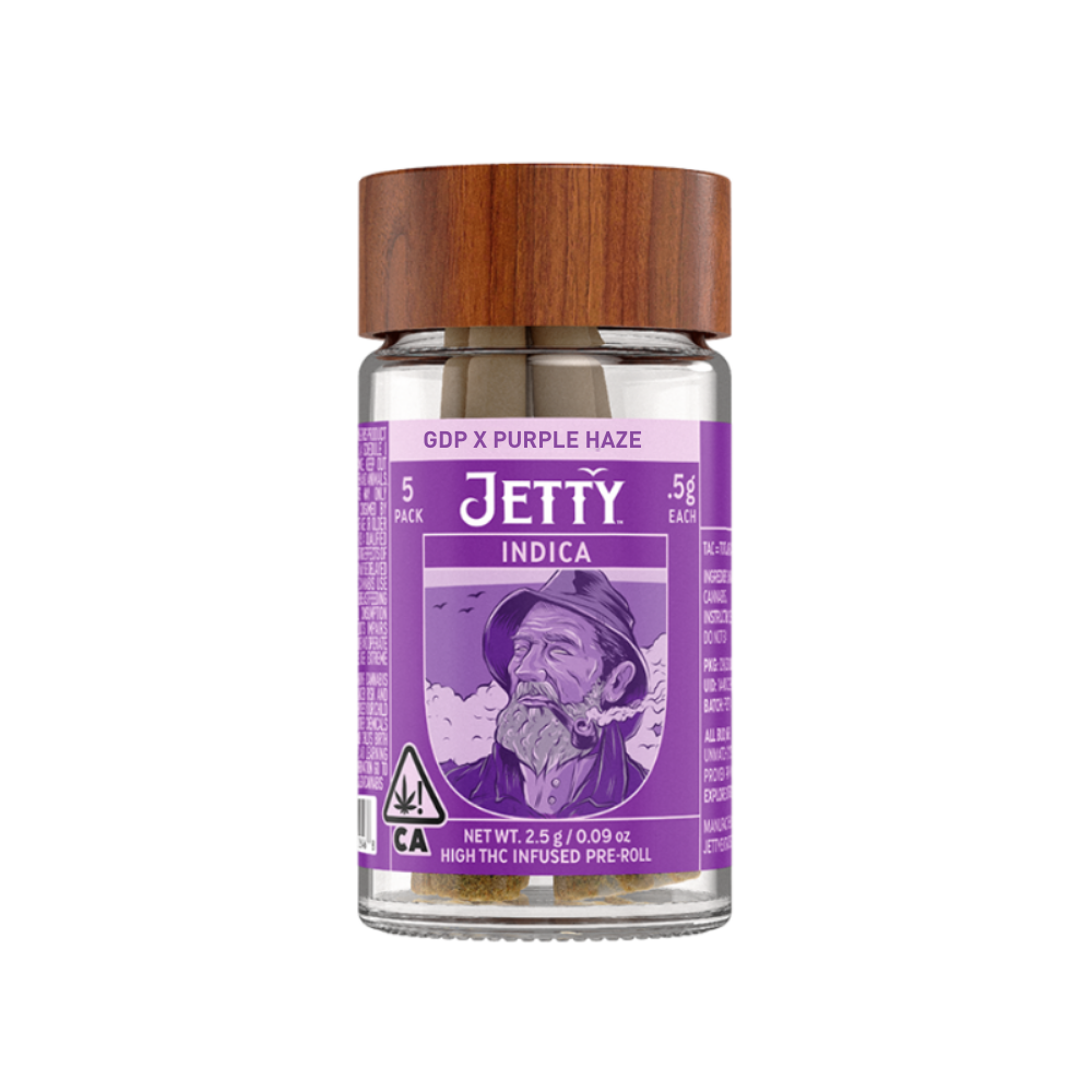 Photograph of product: GDP X PURPLE HAZE HIGH THC (5PK) - JETTY EXTRACTS