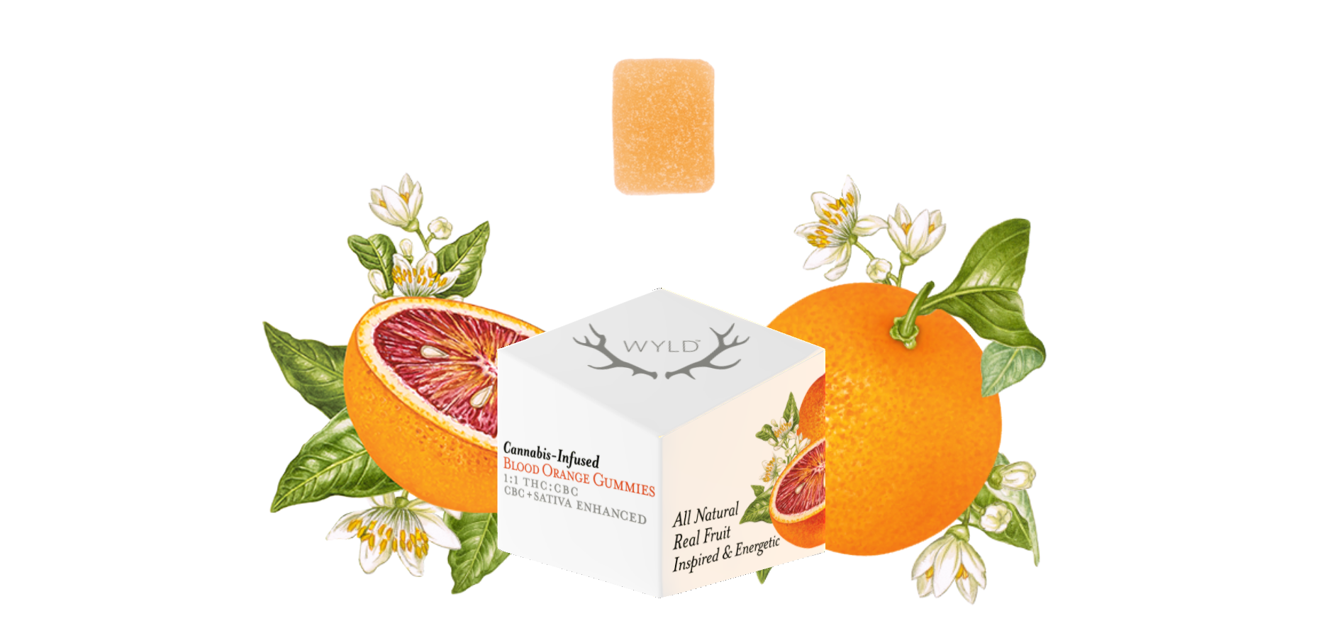 Photograph of product: Wyld - Gummies 1:1 - Blood Orange (S) (100mg TH-oui/CBC)