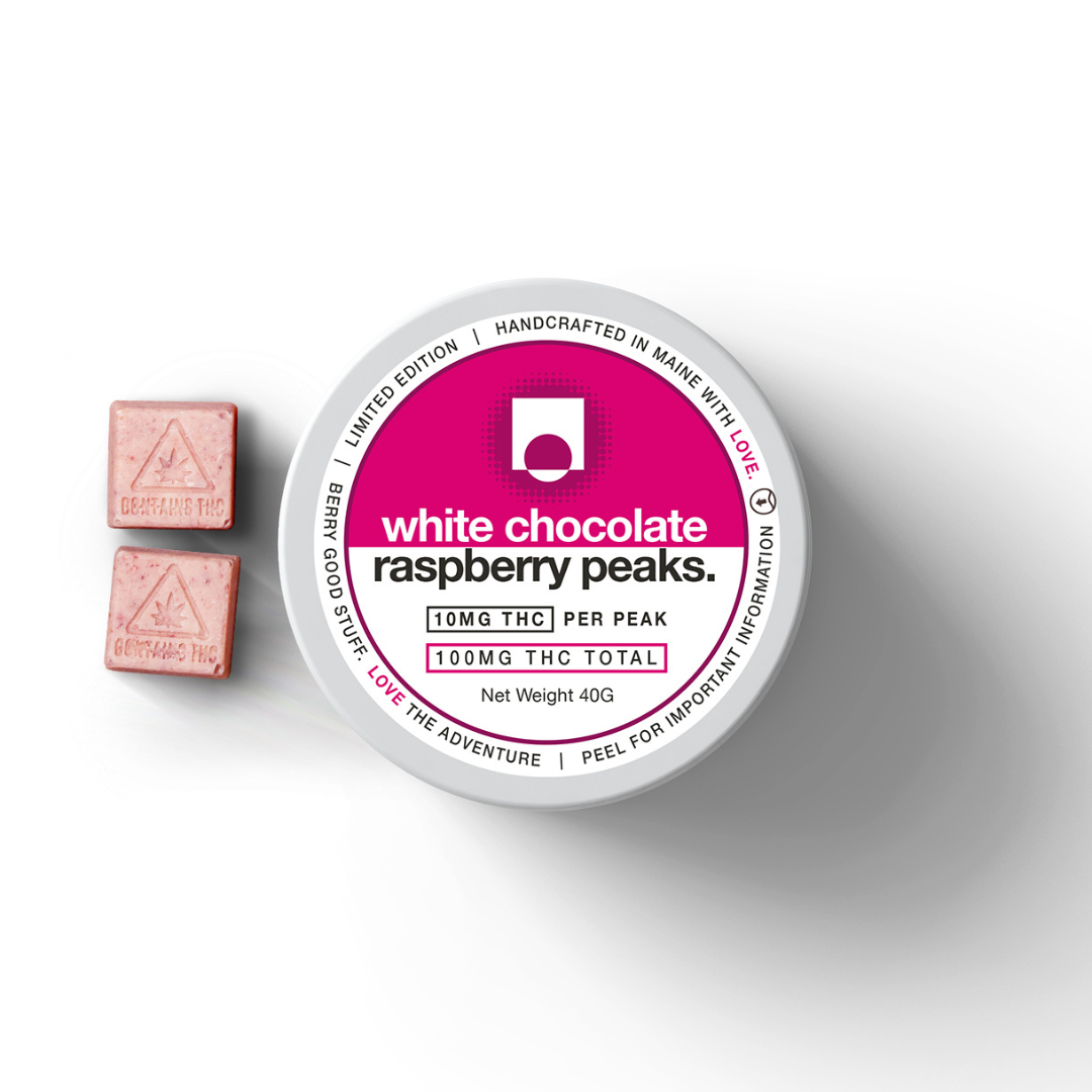 Photograph of Product: Peaks - White Chocolate Raspberry - 100mg/10pk