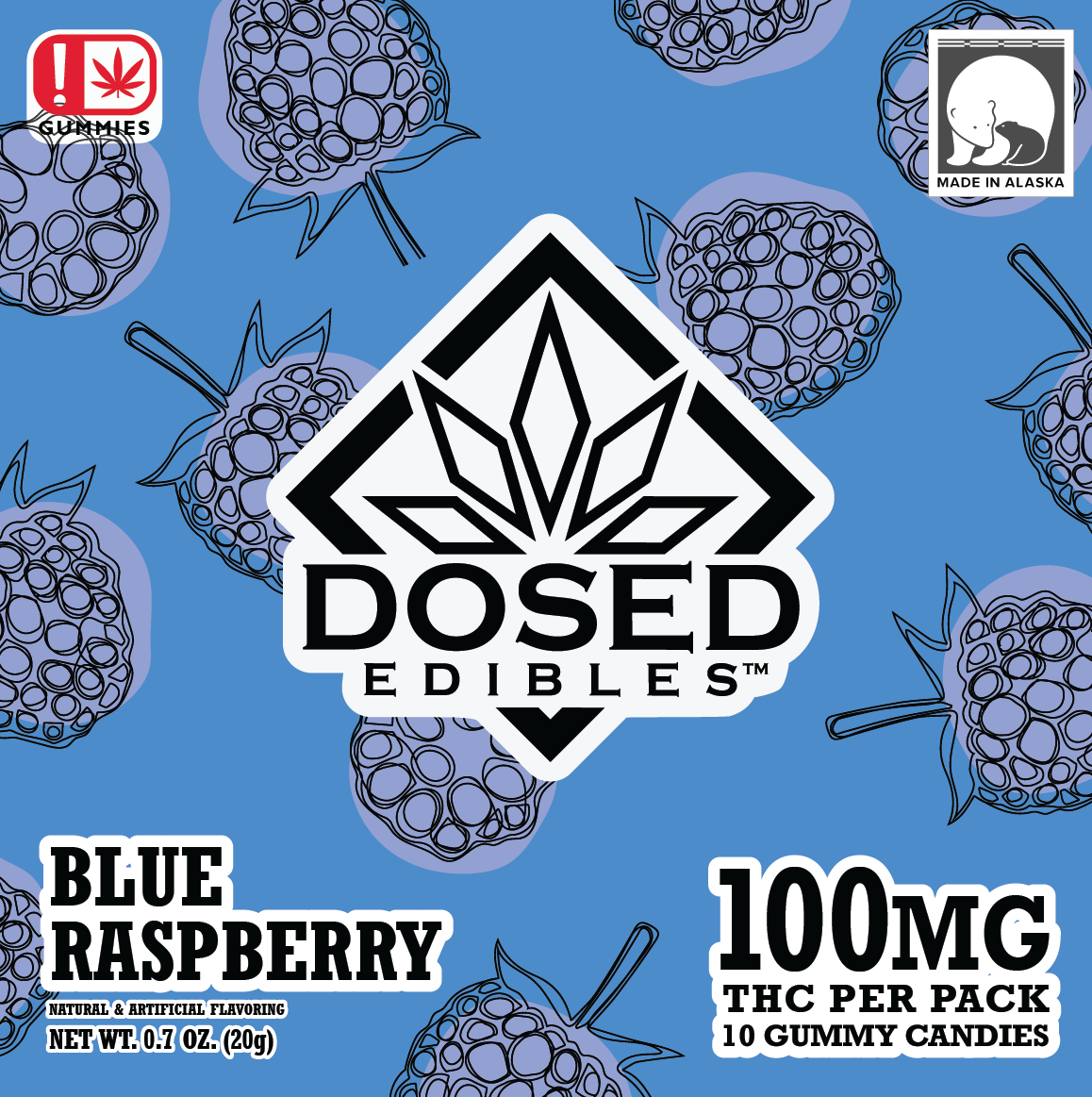 Photograph of product: #22315 Blue Raspberry Gummies |100mg 10pk