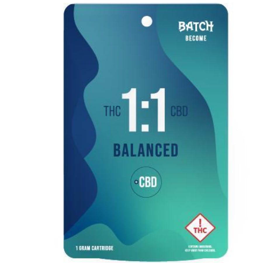 Photograph of product: BATCH - 1000MG - BECOME BALANCED 1:1 (TH-oui:CBD) Cartridge - 1000 mg - BATCH BALANCED CART