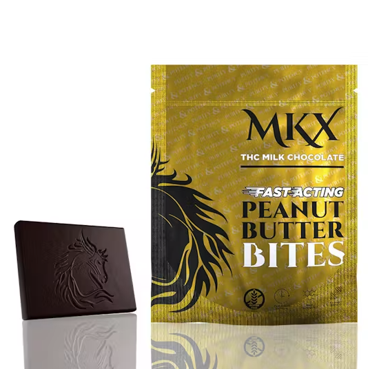 Photograph of product: MKX 200mg Chocolate Bites - Milk Chocolate Peanut Butter