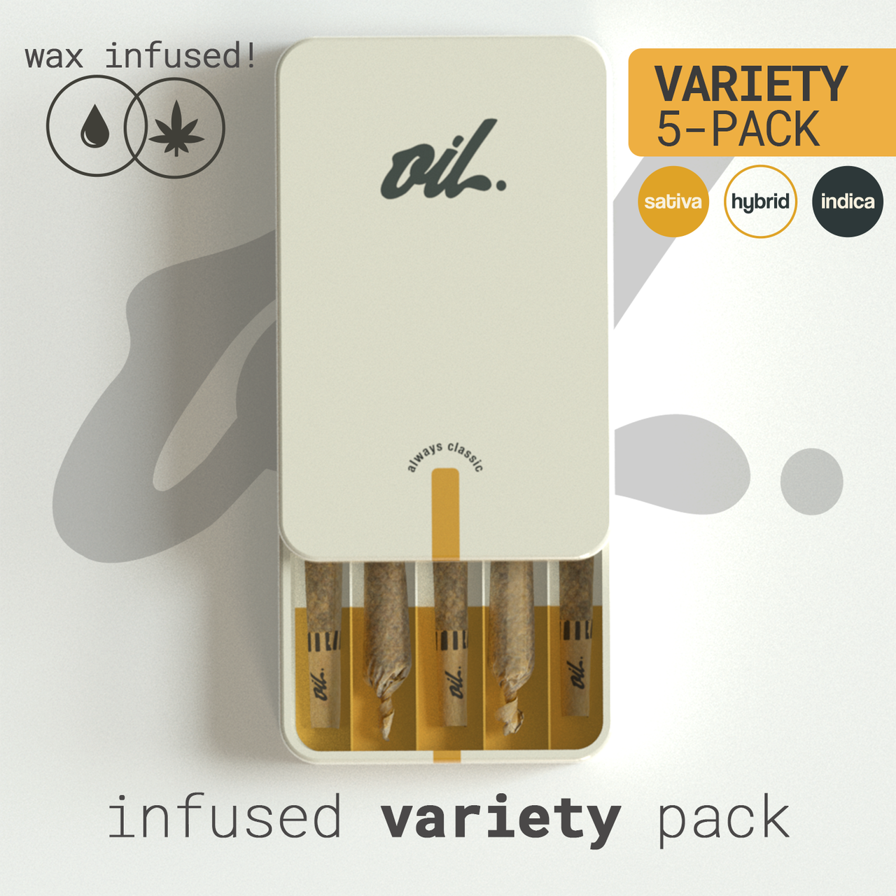 Photograph of product: Infused Pre-Roll Pack Craft Oil - Variety Pack (5pk)