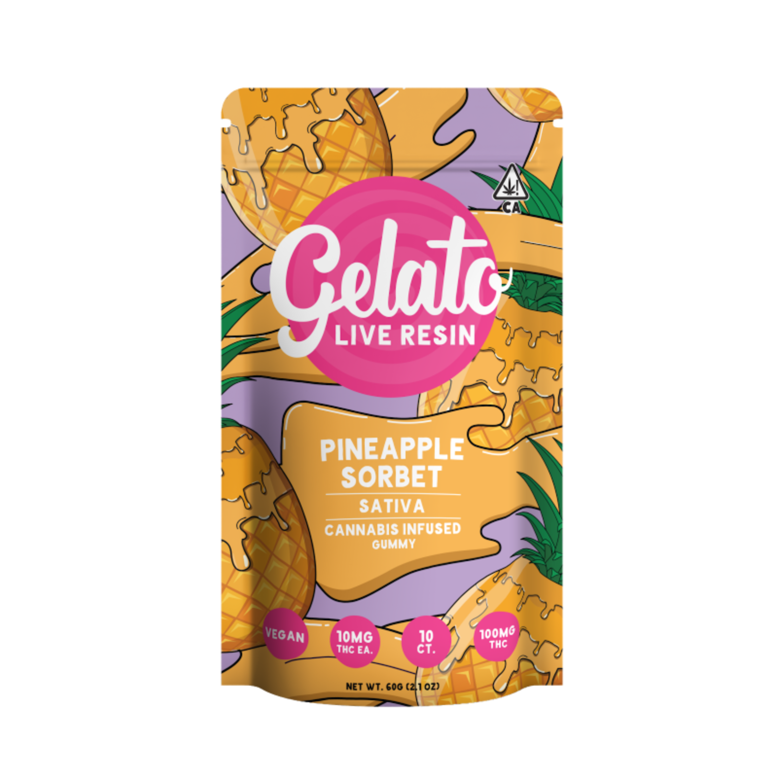 Photograph of product: Gelato 200mg LR Gummies | Pineapple Sorbet