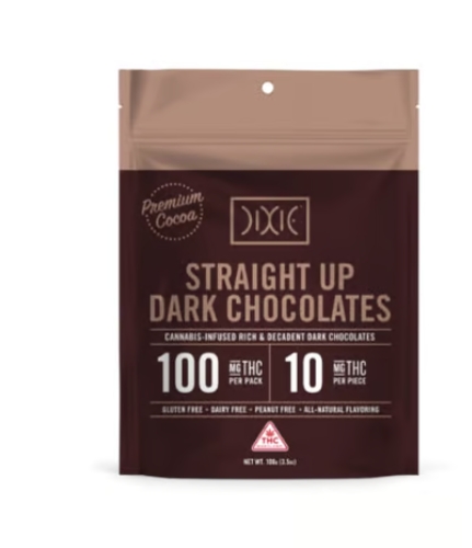 Photograph of product: Straight Up Dark Chocolate [10pk] (100mg TH-oui)