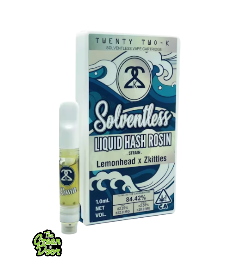Photograph of product: 22K - Lemonhead X Zkittlez au chocolat Rosin - Cart - 1G