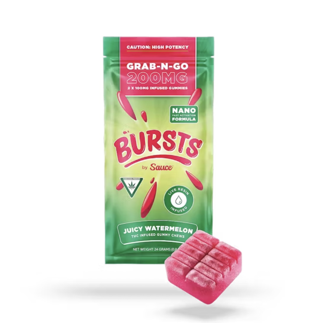 Photograph of product: Sauce: Juicy Watermelon 200MG Grab-N-Go Bursts
