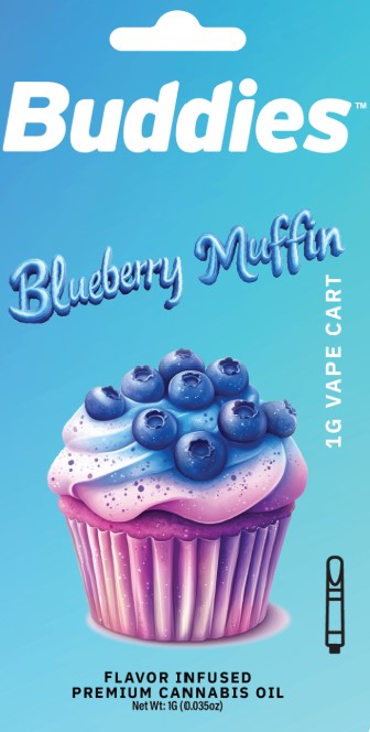 Photograph of product: Blueberry Muffin Flavored Distillate - Cartridge - Buddies