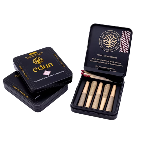 Photograph of product: Edun - Live Rosin Infused 5PK - (S) Animal Skittlez + Bermuda Beach Badder