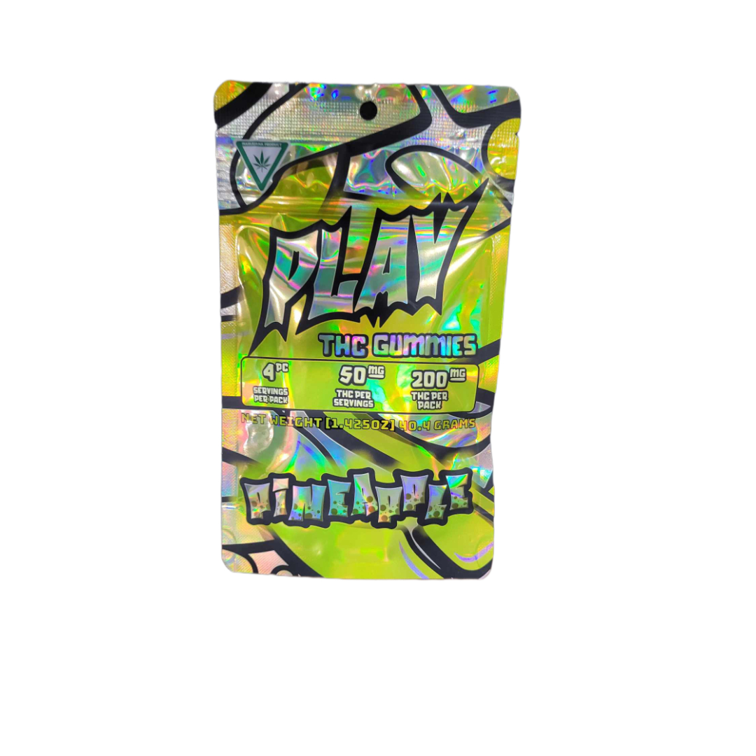 Photograph of product: Play Gummies 200mg Pineapple