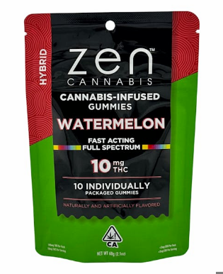 Photograph of product: Zen | Watermelon (H) Full Spectrum Gummies | 10ct 100mg