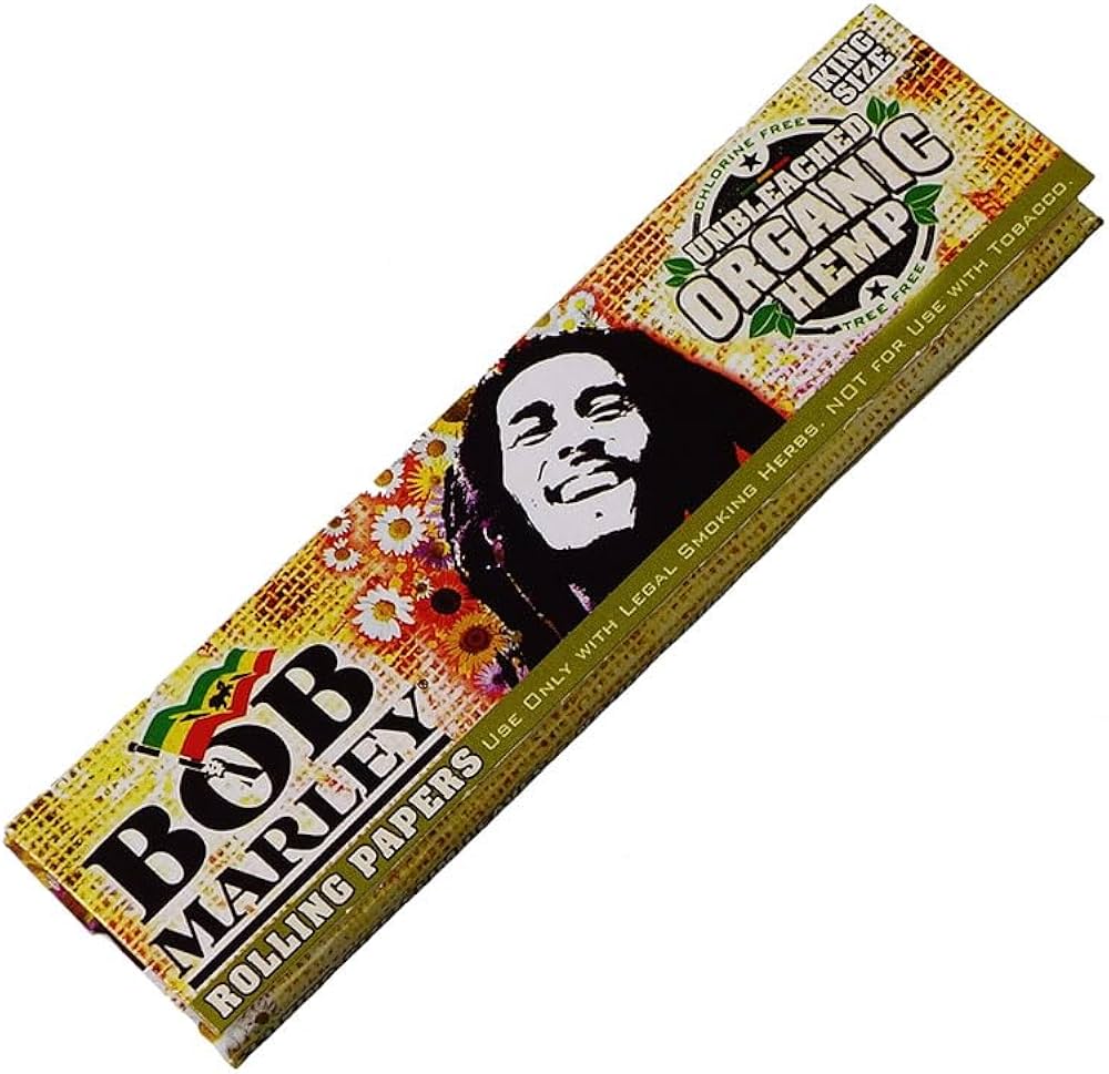 Photograph of product: Bob Marley King Sized Unbleached Organic Hemp Rolling Papers w/ Tips