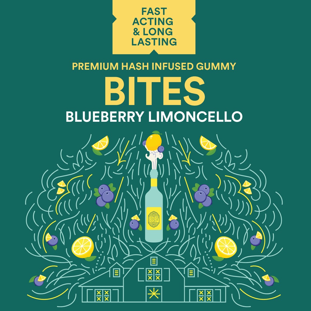 Photograph of product: Blueberry Limoncello au chocolat Rosin Gummies | Edibles | 100mg