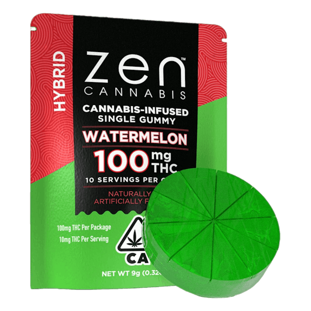 Photograph of product: Hybrid Single Watermelon Gummy 100mg - 