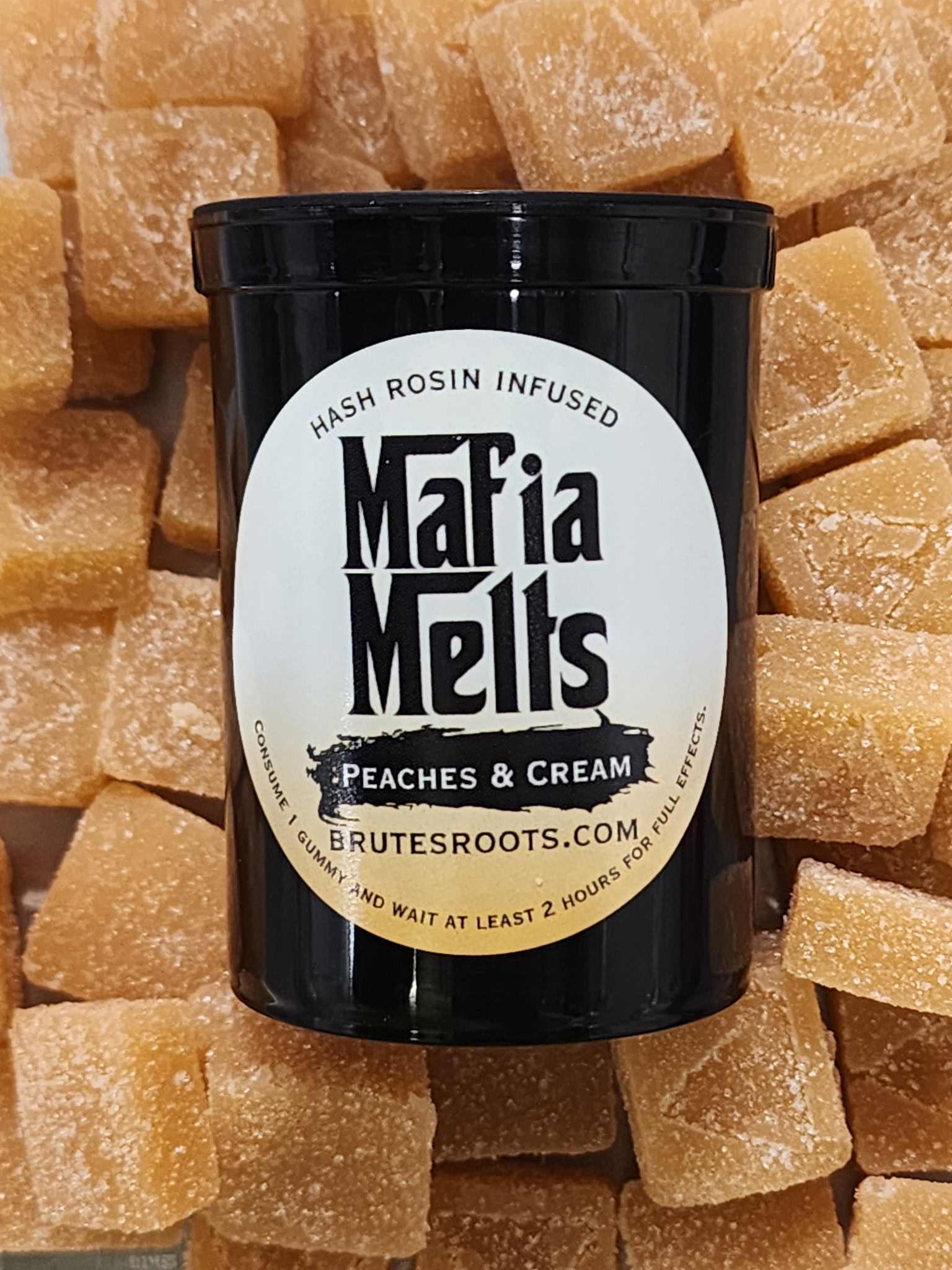 Photograph of product: Peaches & Cream - Live Rosin Infused - 100mg - 10 Pack - Brute's Roots - REC