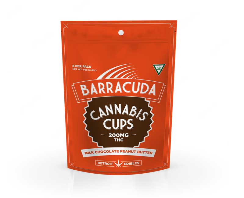 Photograph of product: Detroit Edibles - Barracuda Cups - Milk Chocolate Peanut Butter - 200mg