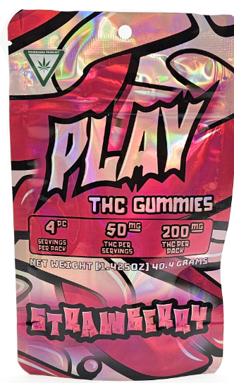 Photograph of product: Strawberry | PLAY | Gummies | 4x50mg