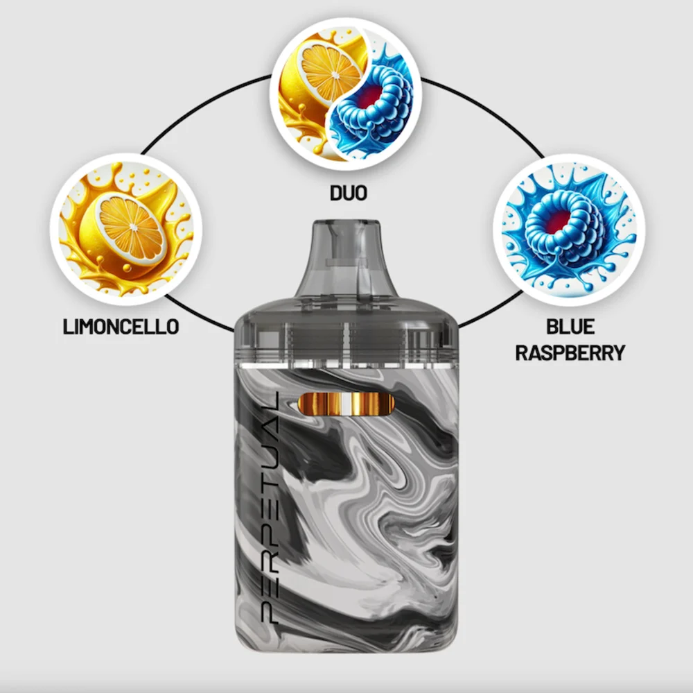 Photograph of product: Perpetual | 2g Disposable Duo Vape | Limoncello & Blue Raspberry