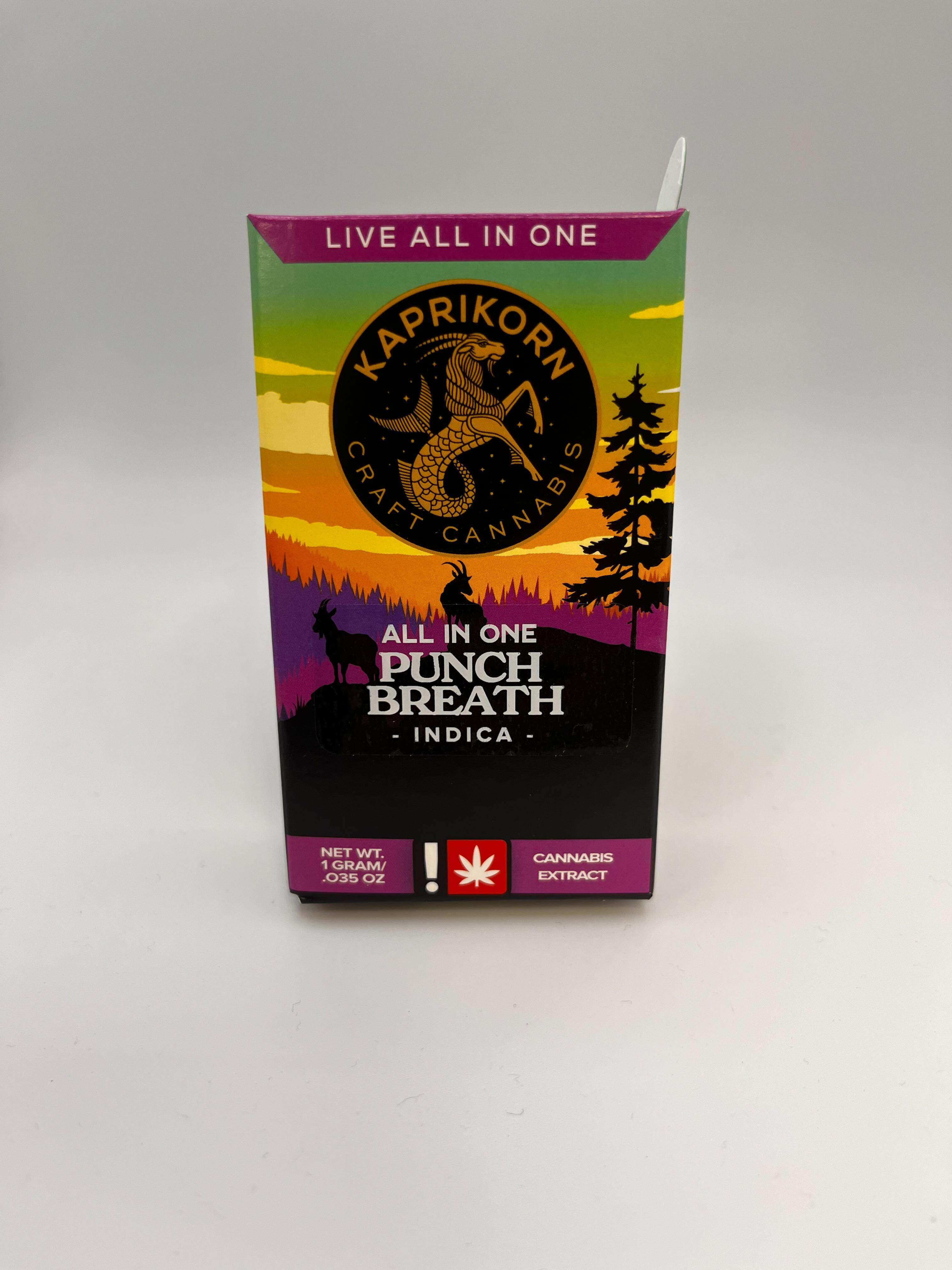Photograph of product: Kaprikorn - Punch Breath (I) - All-In-One Live Resin Cartridge 1g
