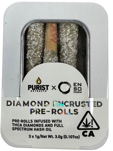 Photograph of Product: Diamond Encrusted Pre Rolls Indica 3pk   3 Pack