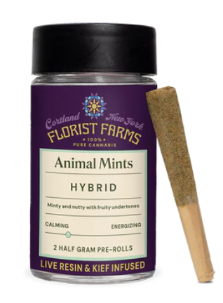Photograph of product: Florist Farms - Animal Mintz - 2pk Live Resin & Kief Infused Joints