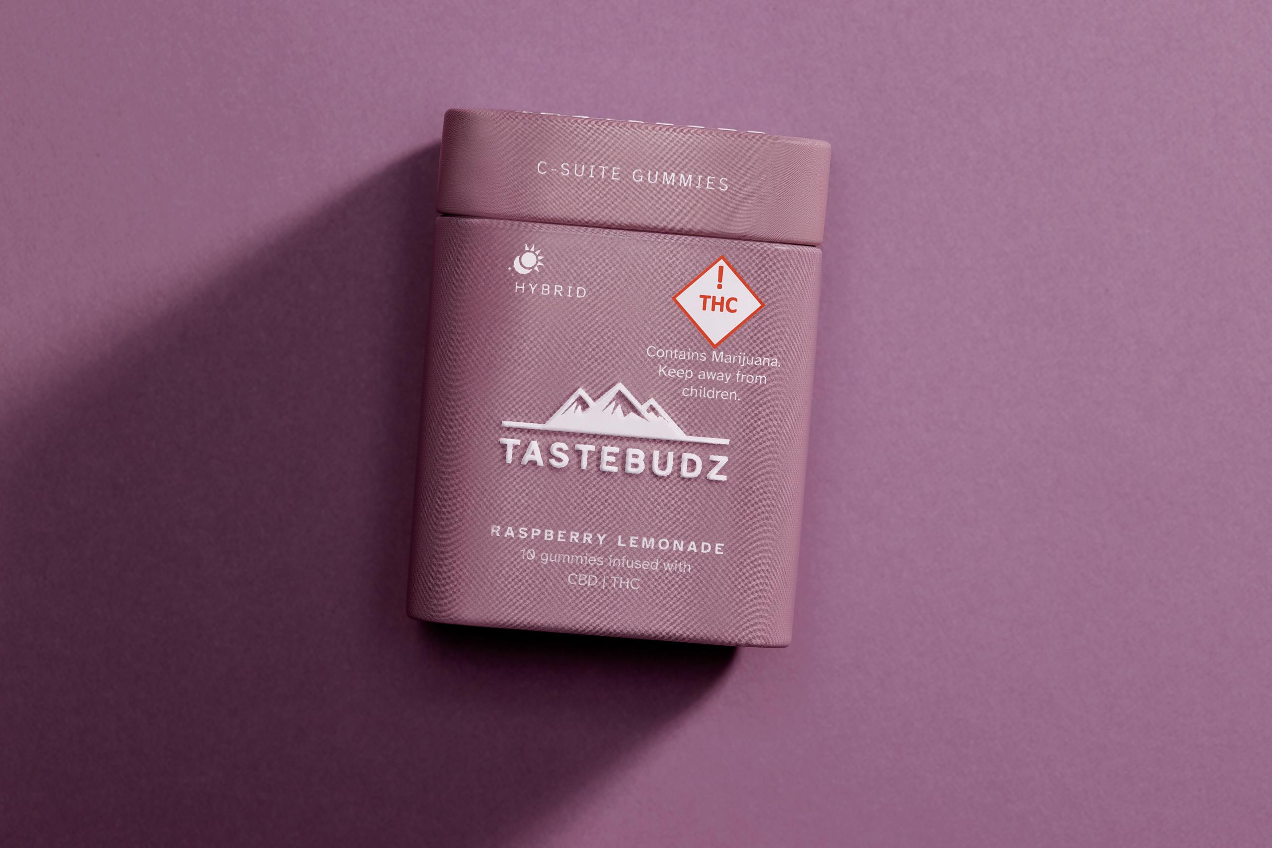 Photograph of product: 20mg Rosin Gummies | Tastebudz - | (H) Raspberry Lemonade 50:1 CBD/TH-oui