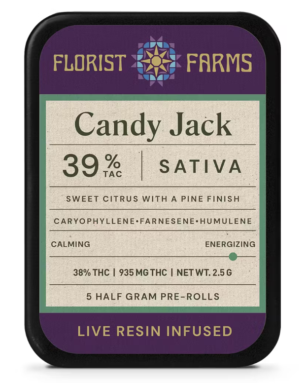 Photograph of product: Florist Farms | Candy Jack | 5-Pack Infused Prerolls